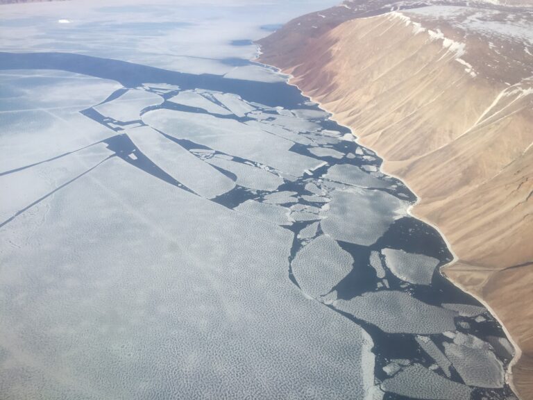 Broken sea ice, Northwest Greenland (Photo: Evgeny Podolskiy, 2019)