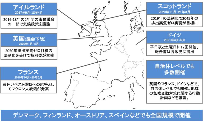 気候市民会議の地図