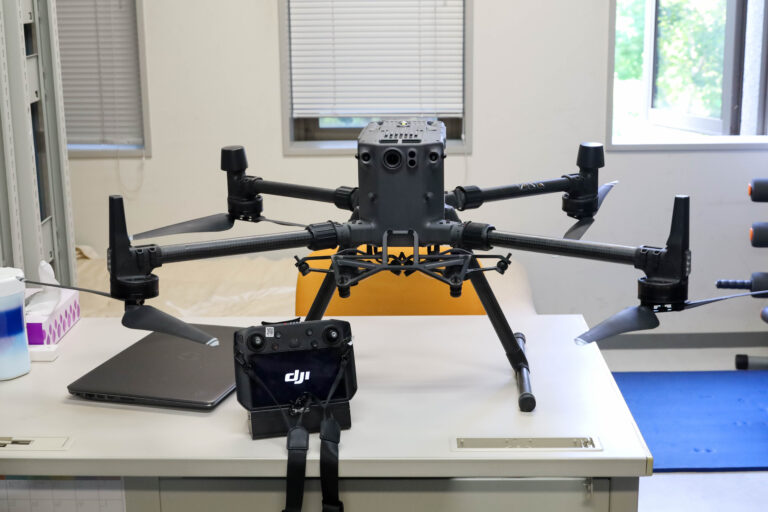 The DJI matrice 300 drone used for observations in the field. (Photo by Miho Nagao) 