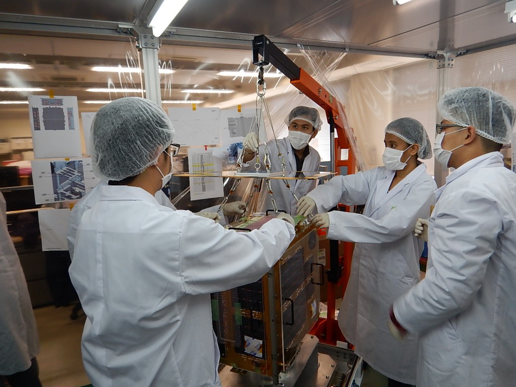 Graduate students Assembling Diwata-1