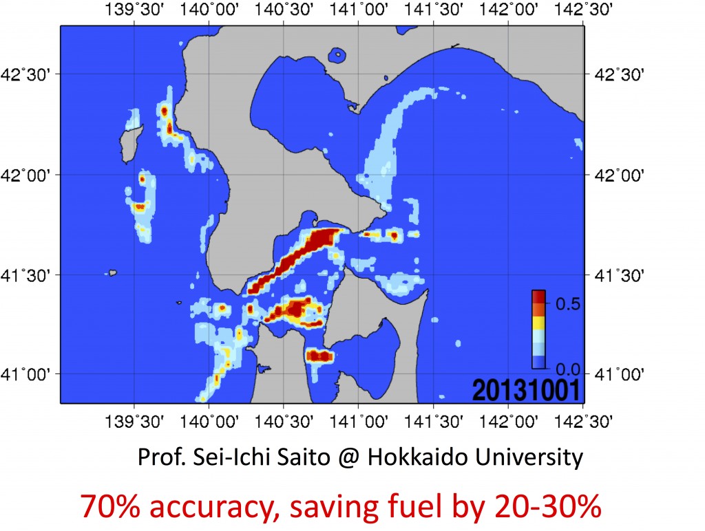 satellite data to locate squid-fishing grounds