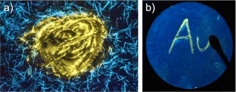 Changes in colors emitted through mechanochromism