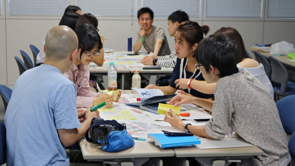 Some of the student groups during the workshop