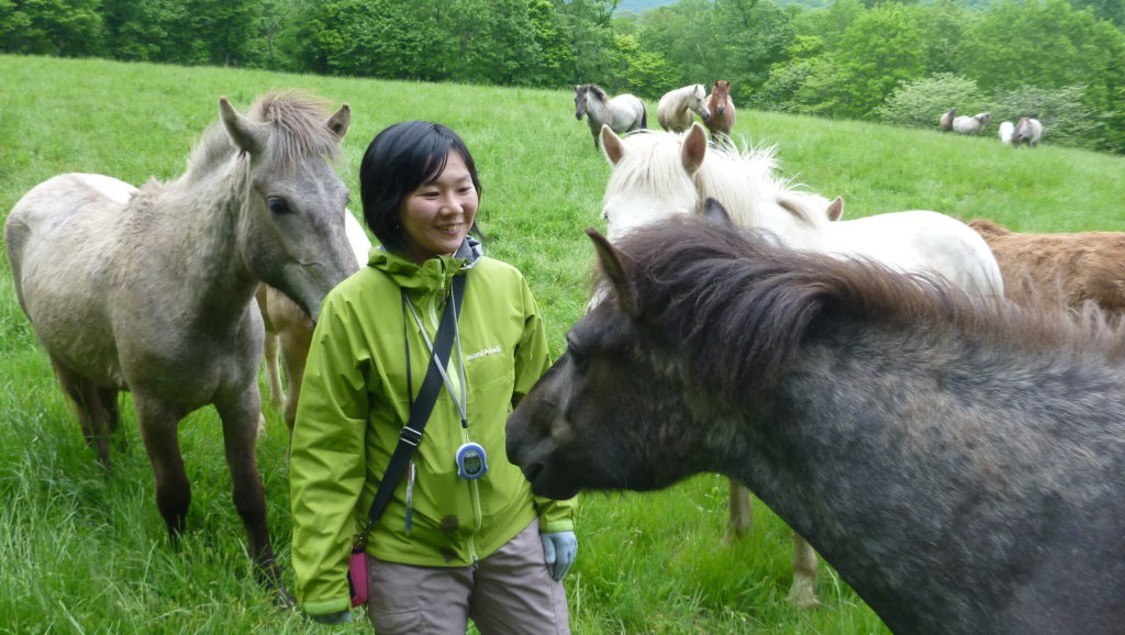 Dr. Ayaka Takimoto at Shizunai Farm.