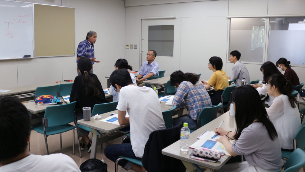 Former Professor Aafif speaking to a part of the class about reforms in Morocco