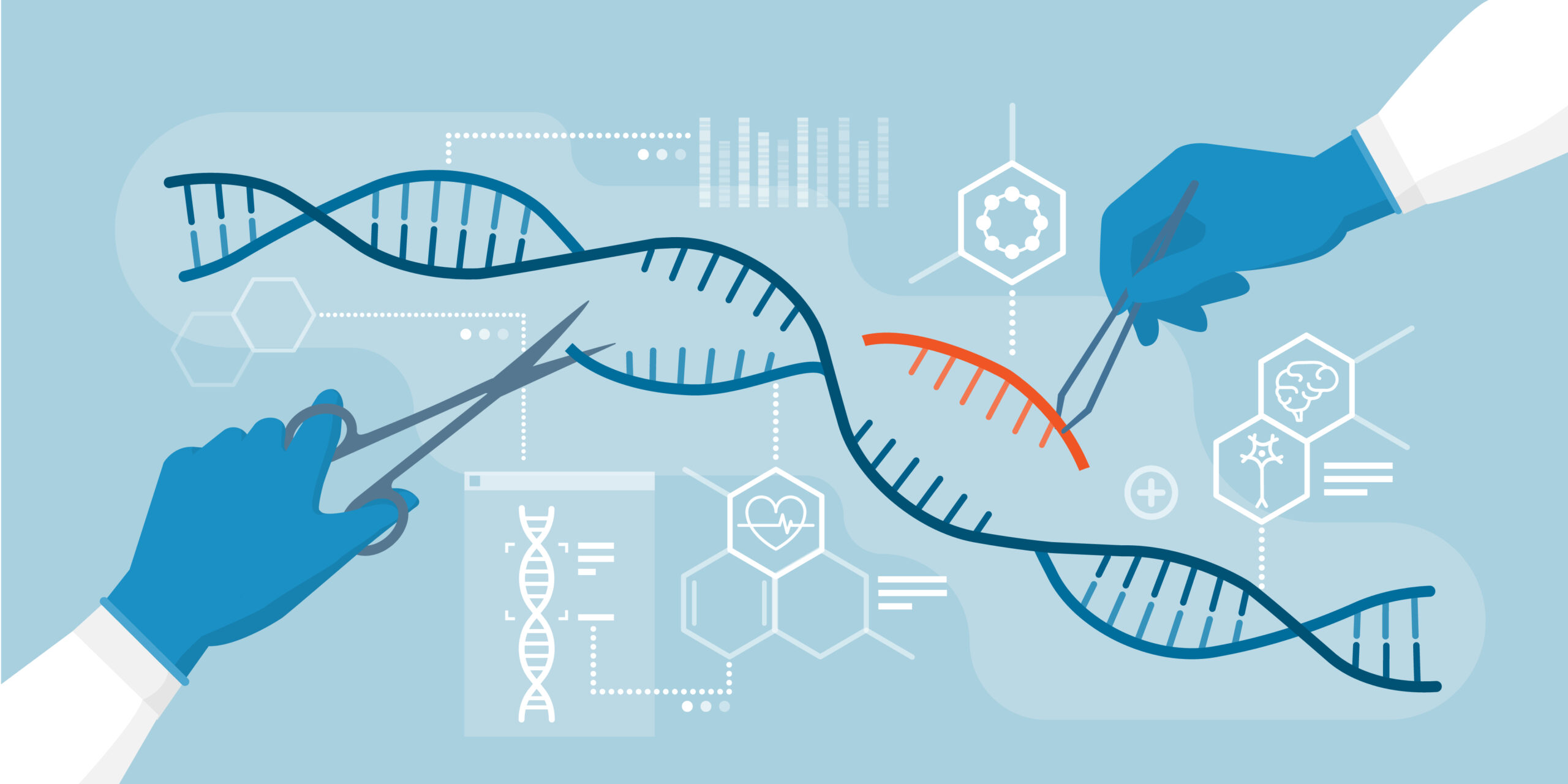 A stock image depicting CRISPR-Cas9. Iluustration: elenabsl/Shutterstock