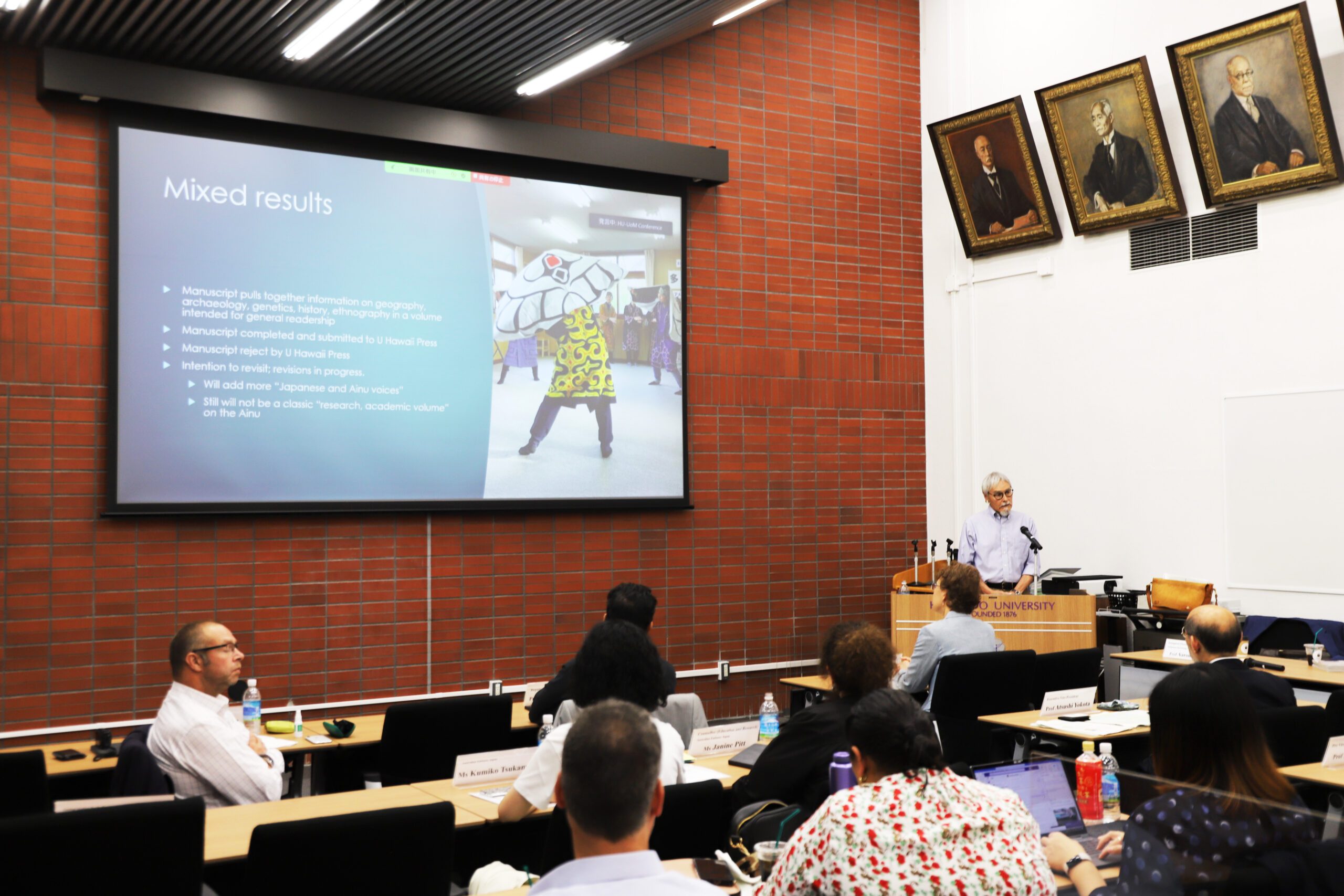 Professor Joe Watkins, Hokkaido University, relating his experiences during his year of research in Hokkaido.