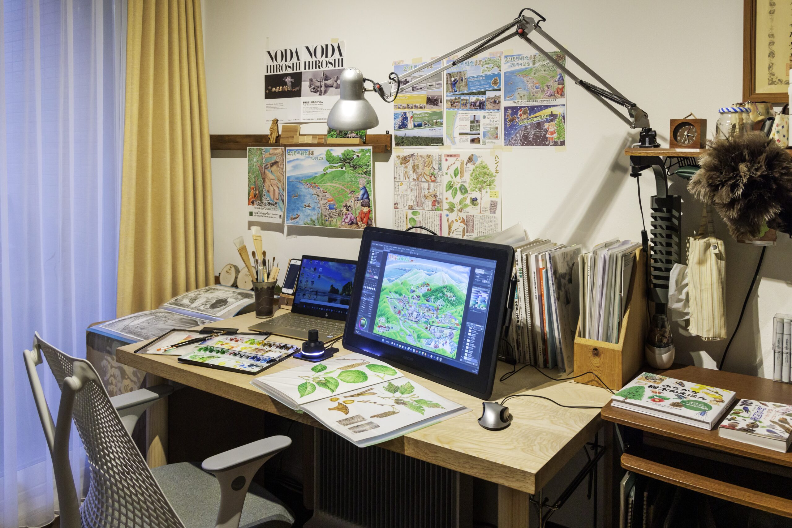 Hirata’s study in her house.